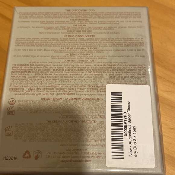 AUGUSTINUS BADER DISCOVERY DUO 2 x 15 ml the crèam and Rich cream new in box - Picture 3 of 3